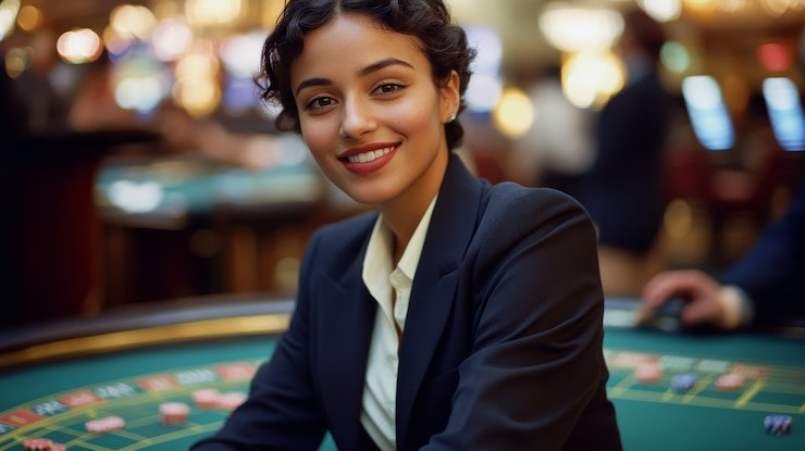 Live roulette table with multiple camera angles in intan777 studio